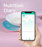 Yolanda 5kg Smart Kitchen Scale Bluetooth APP Electronic Weight Scales Food Balance Weighing Measuring Tool Nutrition Analysis