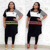 New African Clothes For Women Two Piece Sets Long Tops Skinny Pants Matching Set Mesh Patchwork Tracksuit Set Plus Size 4XL 3XL