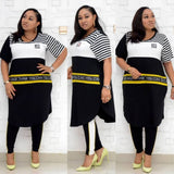 New African Clothes For Women Two Piece Sets Long Tops Skinny Pants Matching Set Mesh Patchwork Tracksuit Set Plus Size 4XL 3XL