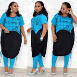 New African Clothes For Women Two Piece Sets Long Tops Skinny Pants Matching Set Mesh Patchwork Tracksuit Set Plus Size 4XL 3XL