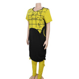 New African Clothes For Women Two Piece Sets Long Tops Skinny Pants Matching Set Mesh Patchwork Tracksuit Set Plus Size 4XL 3XL