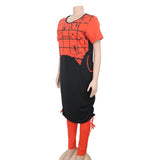 New African Clothes For Women Two Piece Sets Long Tops Skinny Pants Matching Set Mesh Patchwork Tracksuit Set Plus Size 4XL 3XL