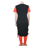 New African Clothes For Women Two Piece Sets Long Tops Skinny Pants Matching Set Mesh Patchwork Tracksuit Set Plus Size 4XL 3XL