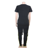 New African Clothes For Women Two Piece Sets Long Tops Skinny Pants Matching Set Mesh Patchwork Tracksuit Set Plus Size 4XL 3XL