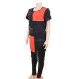 New African Clothes For Women Two Piece Sets Long Tops Skinny Pants Matching Set Mesh Patchwork Tracksuit Set Plus Size 4XL 3XL