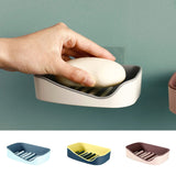 Soap Rack No Drilling Wall Mounted Double Layer Soap Holder Soap Sponge Dish Bathroom Accessories Soap Dishes Self Adhesive