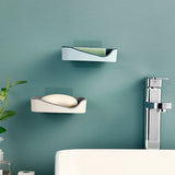 Soap Rack No Drilling Wall Mounted Double Layer Soap Holder Soap Sponge Dish Bathroom Accessories Soap Dishes Self Adhesive