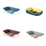 Soap Rack No Drilling Wall Mounted Double Layer Soap Holder Soap Sponge Dish Bathroom Accessories Soap Dishes Self Adhesive