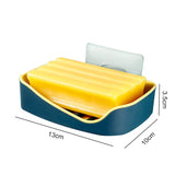 Soap Rack No Drilling Wall Mounted Double Layer Soap Holder Soap Sponge Dish Bathroom Accessories Soap Dishes Self Adhesive