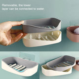 Soap Rack No Drilling Wall Mounted Double Layer Soap Holder Soap Sponge Dish Bathroom Accessories Soap Dishes Self Adhesive