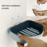 Soap Rack No Drilling Wall Mounted Double Layer Soap Holder Soap Sponge Dish Bathroom Accessories Soap Dishes Self Adhesive