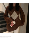 Geometric Pattern Fashion Basic Hit Casual Regular 2019 Female Women Long Sleeve All Match College Wind Hit Hot Sale Sweaters