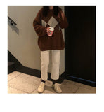 Geometric Pattern Fashion Basic Hit Casual Regular 2019 Female Women Long Sleeve All Match College Wind Hit Hot Sale Sweaters