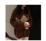 Geometric Pattern Fashion Basic Hit Casual Regular 2019 Female Women Long Sleeve All Match College Wind Hit Hot Sale Sweaters