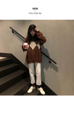 Geometric Pattern Fashion Basic Hit Casual Regular 2019 Female Women Long Sleeve All Match College Wind Hit Hot Sale Sweaters