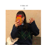 Geometric Pattern Fashion Basic Hit Casual Regular 2019 Female Women Long Sleeve All Match College Wind Hit Hot Sale Sweaters