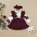 Newborn  Baby Girl Clothes Set Floral Bodysuit Romper Jumpsuit Tops T Shirt  Skirts Bow Headband Summer Baby Outfit