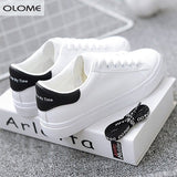 HOT Women Sneakers 2020 Fashion Breathble Vulcanized Shoes Women Pu leather Platform Shoes Women Lace up Casual Shoes White - ENSEIGNE DENIS