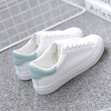HOT Women Sneakers 2020 Fashion Breathble Vulcanized Shoes Women Pu leather Platform Shoes Women Lace up Casual Shoes White - ENSEIGNE DENIS