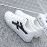 HOT Women Sneakers 2020 Fashion Breathble Vulcanized Shoes Women Pu leather Platform Shoes Women Lace up Casual Shoes White - ENSEIGNE DENIS