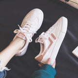 HOT Women Sneakers 2020 Fashion Breathble Vulcanized Shoes Women Pu leather Platform Shoes Women Lace up Casual Shoes White - ENSEIGNE DENIS