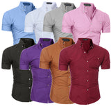 New Fashion Fashion Men's Luxury Short Sleeve Shirt Casual Slim Fit Stylish Shirts Tops Plus Size M-3XL