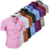 New Fashion Fashion Men's Luxury Short Sleeve Shirt Casual Slim Fit Stylish Shirts Tops Plus Size M-3XL