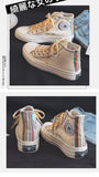 High-Top Canvas Shoes Women Ulzzang All-match 2020 Summer Ins Fashion Sneakers Retro Casual Shoes Girls Gumshoe Beige Black Low