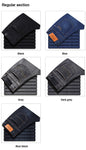 2020 New Classic Style Men's Grey Jeans Business Fashion Soft Stretch Denim Trousers Male Brand Fit Pants Black Blue