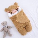 Baby Sleeping Bag Ultra-Soft Fluffy Fleece Newborn Receiving Blanket Infant Boys Girls ClothesSleeping Nursery Wrap Swaddle