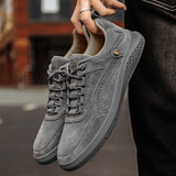 Fashion Men Shoes Genuine Leather Loafers Breathable  lace up comfortable Oxfords Casual Shoes Men Sneakers shoes Bigger Size 46 - ENSEIGNE DENIS