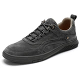 Fashion Men Shoes Genuine Leather Loafers Breathable  lace up comfortable Oxfords Casual Shoes Men Sneakers shoes Bigger Size 46 - ENSEIGNE DENIS