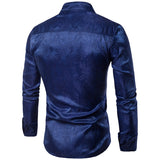 Banquet Wedding Shirt Party Shirt Bar Nightclub Shirt  Men Shirt Bright long Shirt tPaisley Shirt Men Long sleeved Shirt