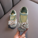 2020 New Childrens Shoes Pearl Rhinestones Shining Kids Princess Shoes Baby Girls Shoes For Party and Wedding D487