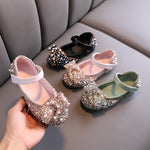 2020 New Childrens Shoes Pearl Rhinestones Shining Kids Princess Shoes Baby Girls Shoes For Party and Wedding D487