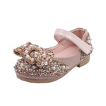 2020 New Childrens Shoes Pearl Rhinestones Shining Kids Princess Shoes Baby Girls Shoes For Party and Wedding D487