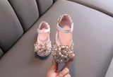 2020 New Childrens Shoes Pearl Rhinestones Shining Kids Princess Shoes Baby Girls Shoes For Party and Wedding D487