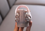 2020 New Childrens Shoes Pearl Rhinestones Shining Kids Princess Shoes Baby Girls Shoes For Party and Wedding D487