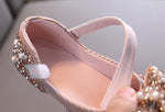 2020 New Childrens Shoes Pearl Rhinestones Shining Kids Princess Shoes Baby Girls Shoes For Party and Wedding D487