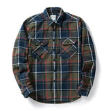100% Cotton Heavyweight Retro Vintage Spring Autumn Winter Long Sleeve Buffalo Plaid Flannel Shirt Jacket for Men