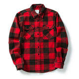 100% Cotton Heavyweight Retro Vintage Spring Autumn Winter Long Sleeve Buffalo Plaid Flannel Shirt Jacket for Men