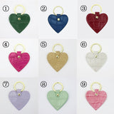 New Design Free Customed Initials Letters Crocodile Pattern Or Saffiano Leather Round Key Chain Key Ring Key Wallet
