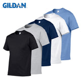 5pcs/Lot GILDAN Brand Solid Color T Shirt Mens Black And White 100% Cotton T-shirts Summer Skateboard Tee Boy Skate Tshirt Tops