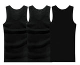 3pcs/lot Cotton Mens  Underwear Sleeveless Tank Top Solid Muscle Vest Undershirts O-neck Gymclothing T-shirt men's vest