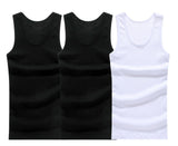 3pcs/lot Cotton Mens  Underwear Sleeveless Tank Top Solid Muscle Vest Undershirts O-neck Gymclothing T-shirt men's vest