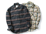 100% Cotton Heavyweight Retro Vintage Spring Autumn Winter Long Sleeve Buffalo Plaid Flannel Shirt Jacket for Men