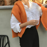 Aachoae Sweater Women 2020 Autumn Winter Solid O Neck Pullover Sweaters Korean Style Knitted Long Sleeve Jumpers Casual Tops