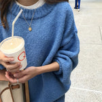 Aachoae Sweater Women 2020 Autumn Winter Solid O Neck Pullover Sweaters Korean Style Knitted Long Sleeve Jumpers Casual Tops