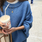 Aachoae Sweater Women 2020 Autumn Winter Solid O Neck Pullover Sweaters Korean Style Knitted Long Sleeve Jumpers Casual Tops