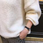 Aachoae Sweater Women 2020 Autumn Winter Solid O Neck Pullover Sweaters Korean Style Knitted Long Sleeve Jumpers Casual Tops